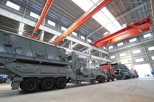 红星机器生产的移动式破碎站